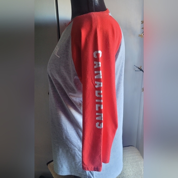 NHL Montreal Canadians Cropped Raglan Sleeve Top L - Picture 5 of 7